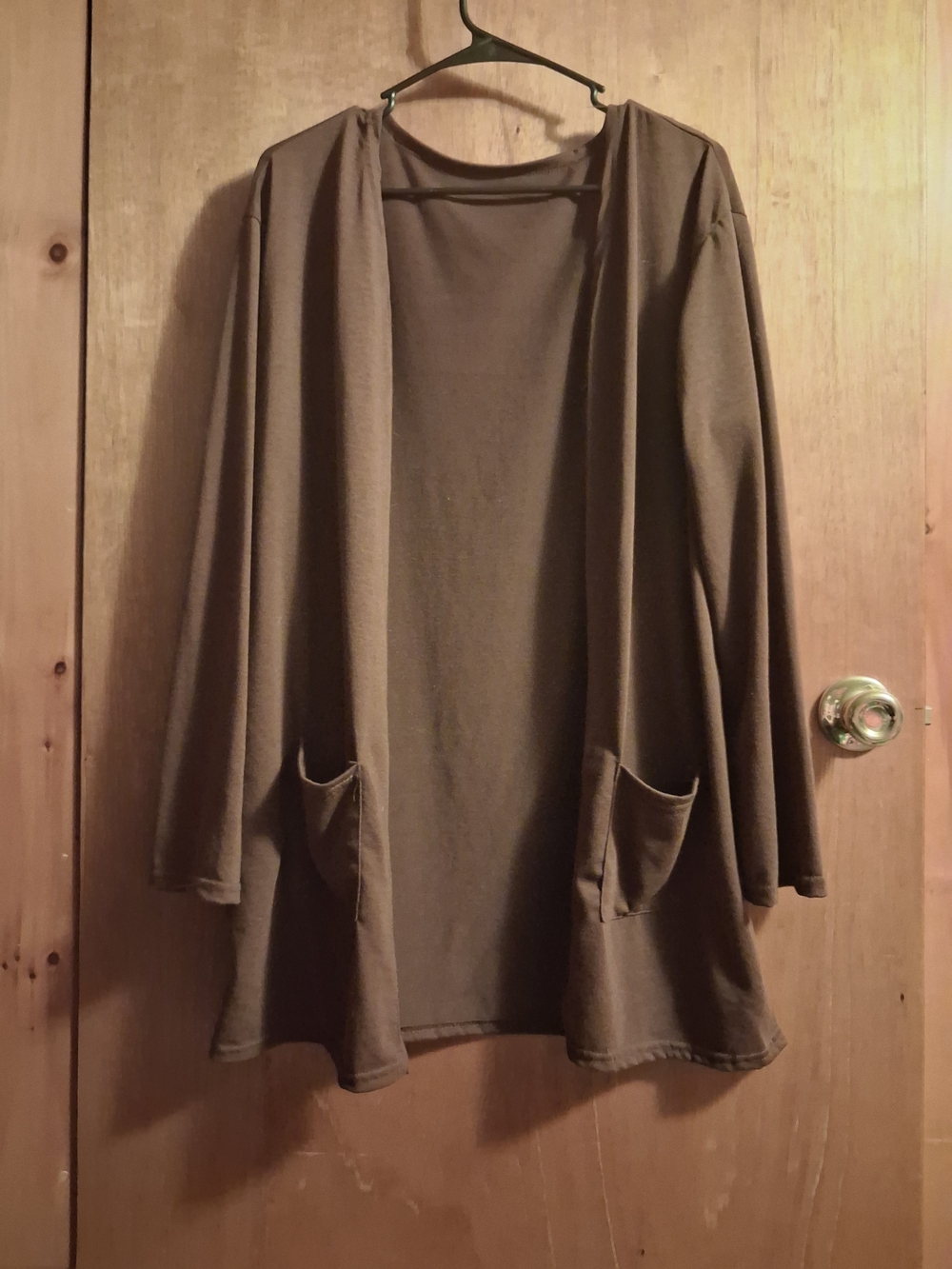 Brown Open-Front Women's Cardigan Sweater